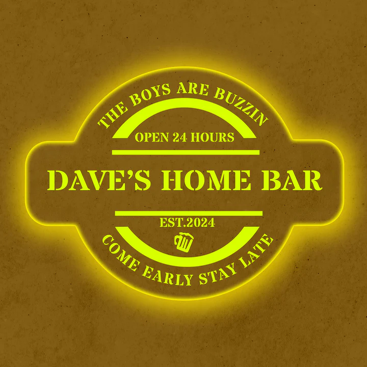 Personalized LED Color Changing Acrylic Man Cave Beer Bar Sign